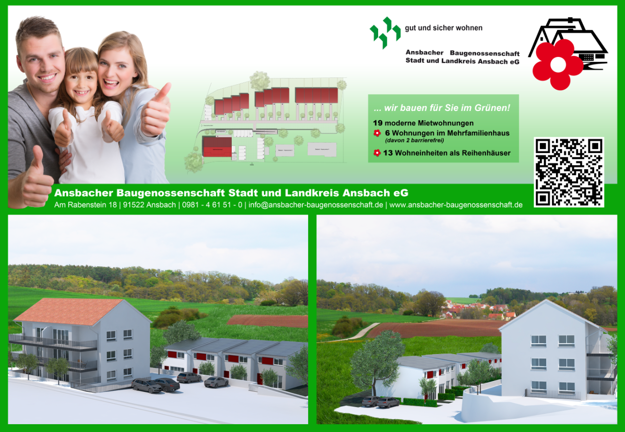 Ansbacher Baugenossenschaft - Neubau am Höhenweg / Wannenweg Ansbach Eyb